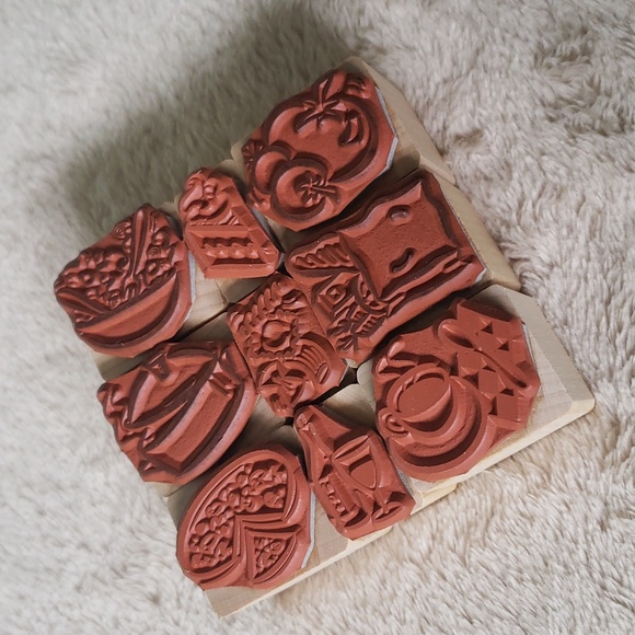 Rubber Stamp Buon Appetite Set •9 Cullinary/Food Wooden Rubber Stamps• HERO ARTS - Picture 4 of 8